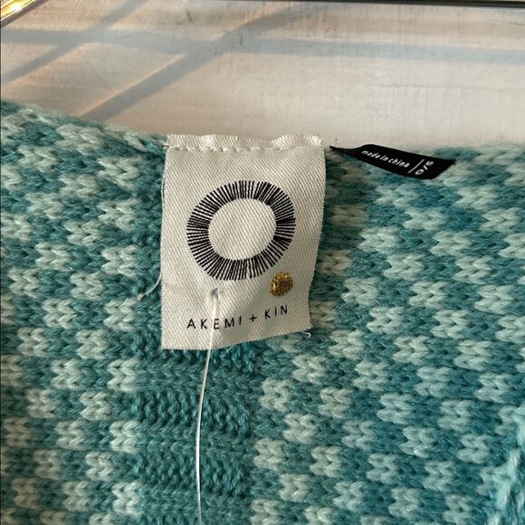 NWT Anthropologie Teal Striped Open-Front Cardigan with Fringe - OS - Picture 2 of 10